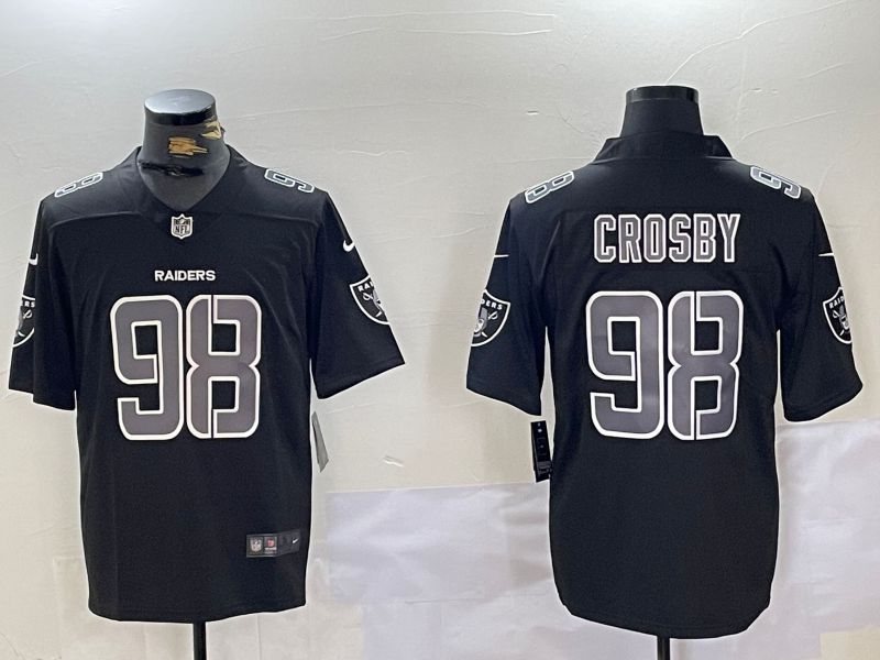 Men Oakland Raiders #98 Crosby Black Fashion Nike 2024 Limited NFL Jersey style 1